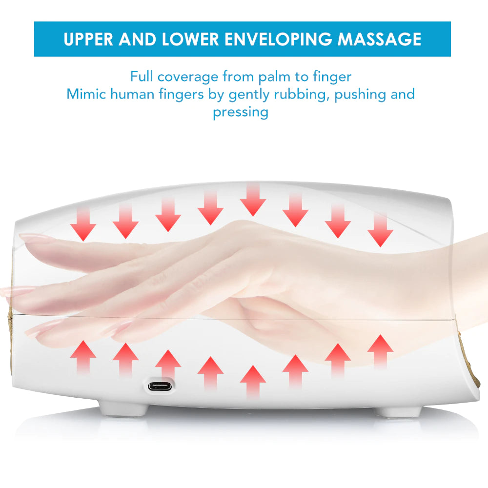 "Ultimate Hand Bliss: Wireless Electric Massager with Heat, Air Compression, and Acupoint Therapy - Say Goodbye to Arthritis Pain and Reveal Beautiful Hands!"